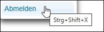Abmelden über Tastenkombination Strg+Shift+X