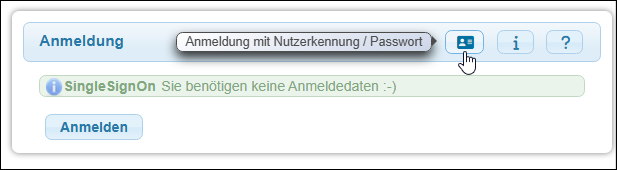 Anmeldung mit Nutzerkennung / Passwort