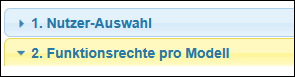 Der Bereich »Funktionsrechte pro Modell« ist nun geöffnet.
