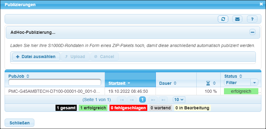Die AdHoc-Publizierung ist erfolgreich beendet worden.