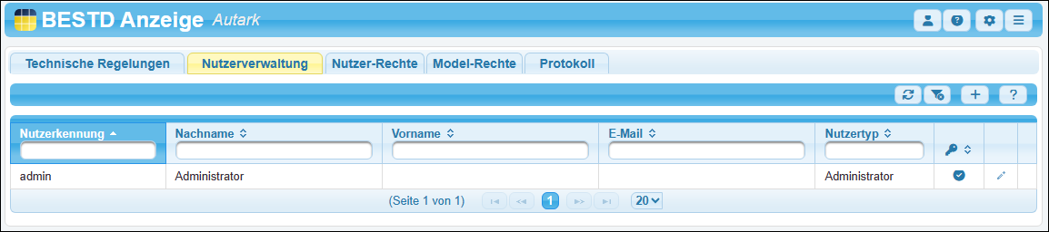 Der »Standard-Administrator« in der Nutzerverwaltung