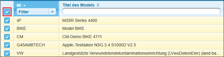 Alle Modelle auswählen