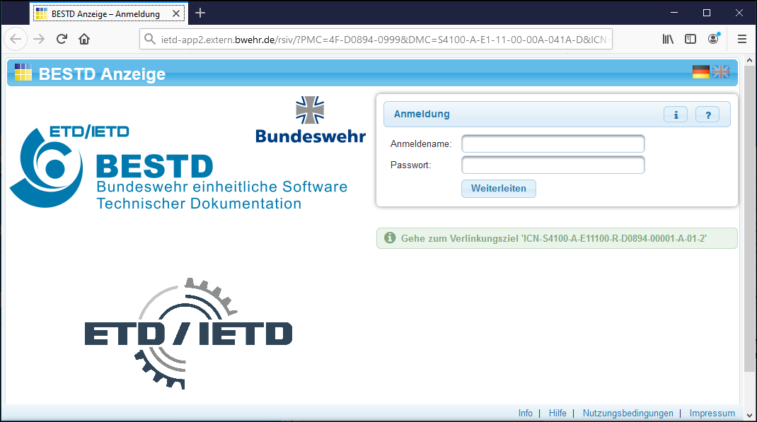 Die Anmeldemaske leitet nun zum Direktlink Die Anmeldemaske leitet nun zum Direktlink
