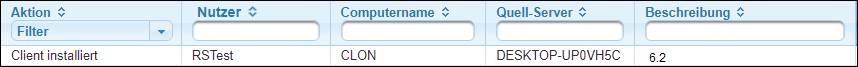 Aktion »Client installiert«
