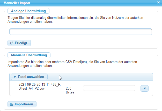 Die CSV-Datei wurde ausgewählt.