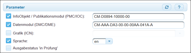 Der Direktlink bezieht sich auf ein Datenmodul.