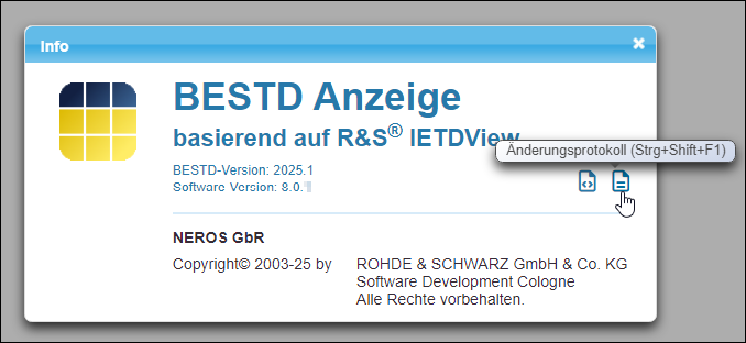 Icon zum Aufruf des Änderungsprotokolls Icon zum Aufruf des Änderungsprotokolls