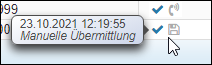 Der Tooltip zeigt die manuelle Übermittlung.