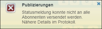 Die Statusmeldung konnte nicht an alle Abonennten versendet werden.