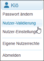 Funktion zur Validierung des Nutzers durch diesen selbst