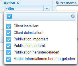 Alle Filtereinträge sind angewählt.