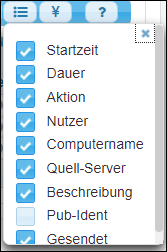 Liste der Spalten der Protokolltabelle