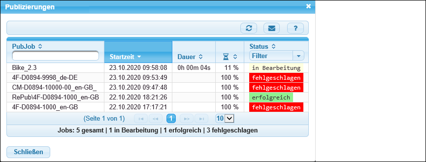 Der Job läuft.