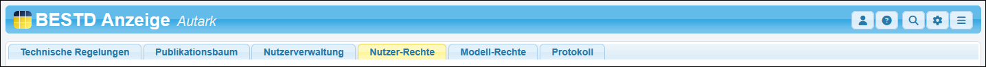 Der Reiter »Nutzer-Rechte«