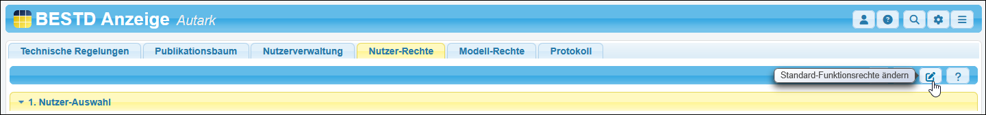 Die Funktion »Standard-Funktionsrechte« ändern