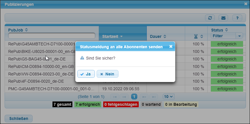 Nachfrage zur Statusmeldung