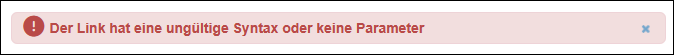 Der Link ist syntaktisch nicht korrekt oder hat keine Parameter.