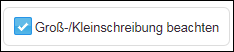 Groß-/Kleinschreibung beachten