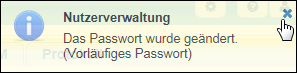 Hinweis auf ein geändertes Passwort