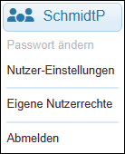 Die Menüeinträge zu den Nutzer-Informationen eines Gruppennutzers