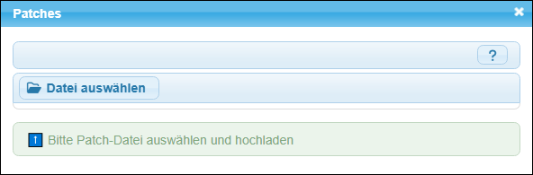 Der noch leere Dialog »Patches«