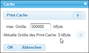 Der Print-Cache ist leer.